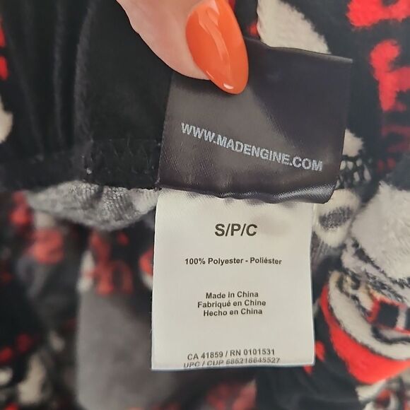 MAD Engine Women's Polyester Christmas PJ Bottom Small Black & Red - Picture 5 of 16